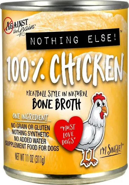 12/11 oz. Against The Grain Nothing Else- One Ingredient Chicken Dog Food - Food